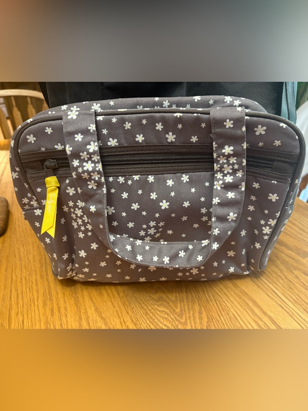 Floral Print Tote Bag in Brown